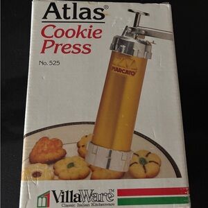 Villa Ware Atlas Cookie Press - Gold Original Complete Set